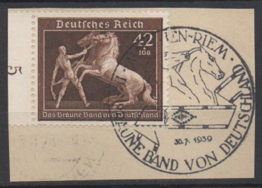 Michel Nr. 699, Galopprennen auf Briefstück.